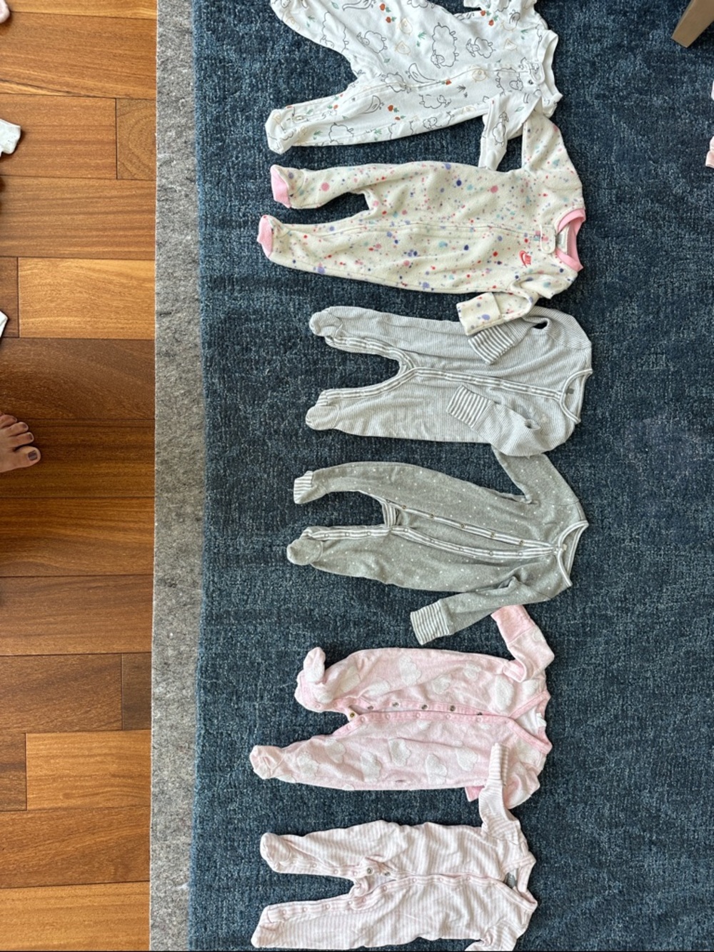 Size 0-3 and NB Lot of Baby clothes Footies Set